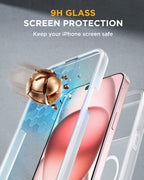 iPhone 15 360° Protection Case [MATTE CLEAR] : Front Screen + Back Cover + Camera Protector