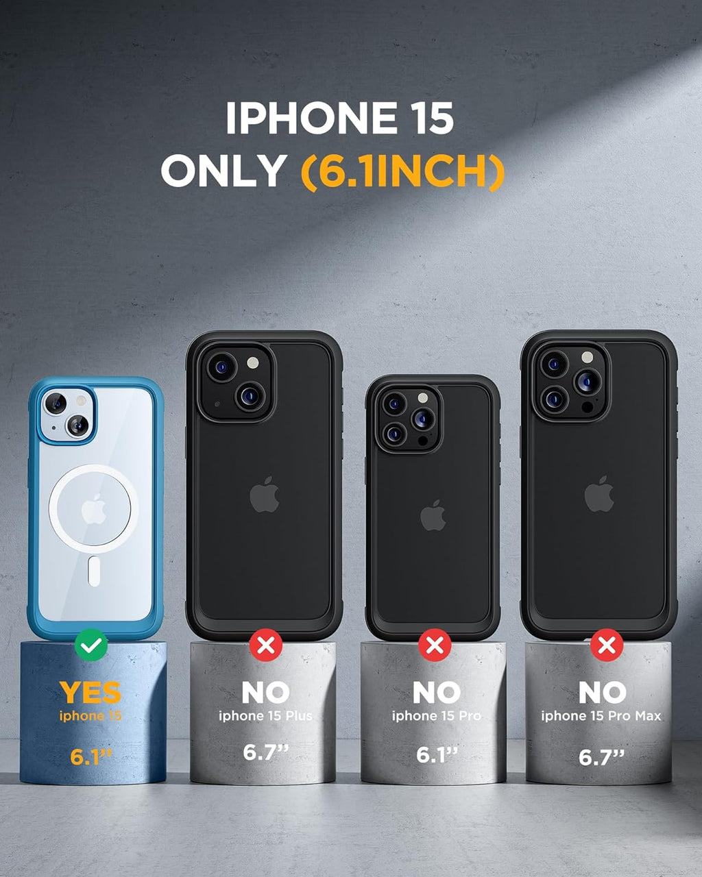 iPhone 15 360° Protection Case [BLUE] : Front Screen + Back Cover + Camera Protector