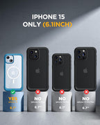 iPhone 15 360° Protection Case [BLUE] : Front Screen + Back Cover + Camera Protector