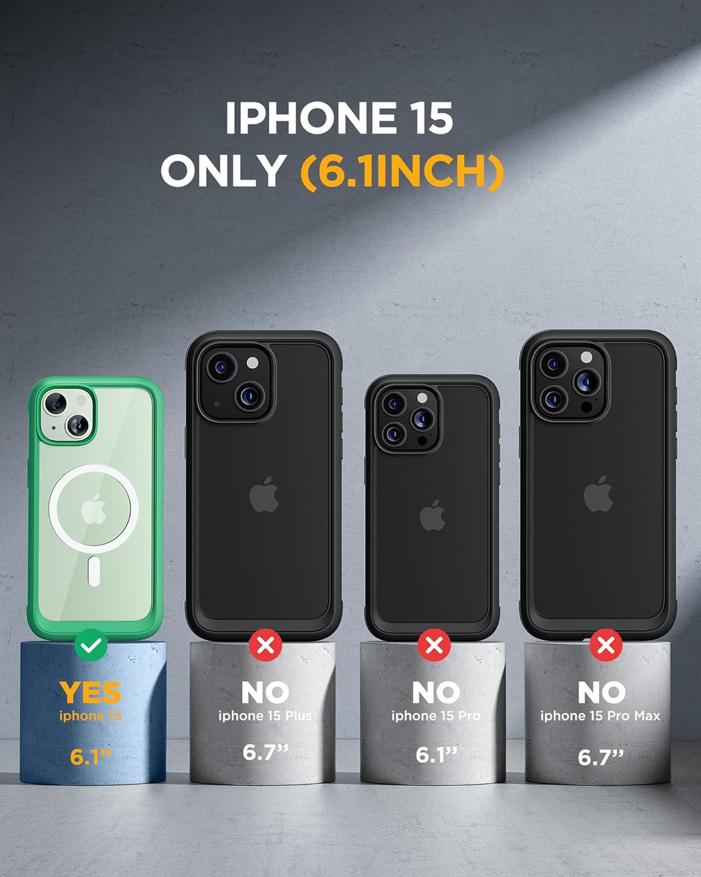 iPhone 15 360° Protection Case [GREEN] : Front Screen + Back Cover + Camera Protector