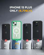 iPhone 15 Plus 360° Protection Case [GREEN] : Front Screen + Back Cover + Camera Protector