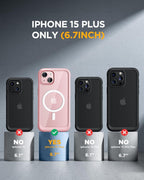 iPhone 15 Plus 360° Protection Case [PINK] : Front Screen + Back Cover + Camera Protector