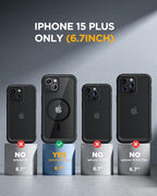 iPhone 15 Plus 360° Protection Case [BLACK] : Front Screen + Back Cover + Camera Protector