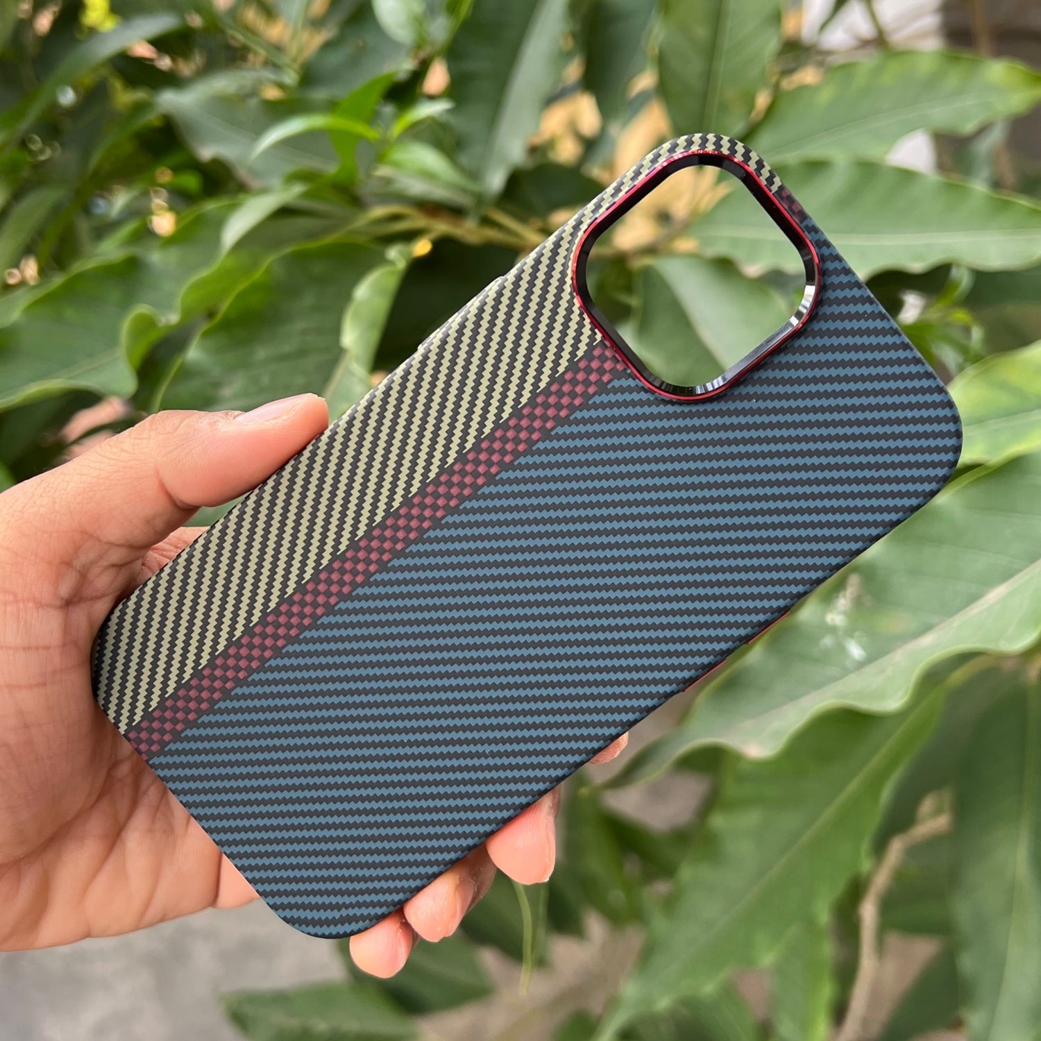 iPhone 15 Cover: Real Aramid Carbon Fiber Three Color Kevilar Case