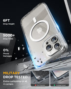 iPhone 15 Pro Max 360° Protection Case [CLEAR] : Front Screen + Back Cover + Camera Protector