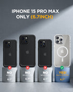 iPhone 15 Pro Max 360° Protection Case [CLEAR] : Front Screen + Back Cover + Camera Protector