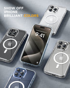 iPhone 15 Pro Max 360° Protection Case [CLEAR] : Front Screen + Back Cover + Camera Protector