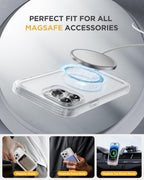 iPhone 15 Pro 360° Protection Case [MATTE CLEAR] : Front Screen + Back Cover + Camera Protector