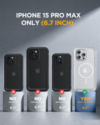 iPhone 15 Pro Max 360° Protection Case [MATTE CLEAR] : Front Screen + Back Cover + Camera Protector
