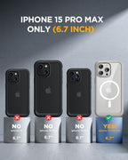 iPhone 15 Pro Max 360° Protection Case [GREY] : Front Screen + Back Cover + Camera Protector
