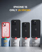 iPhone 15 360° Protection Case [RED] : Front Screen + Back Cover + Camera Protector