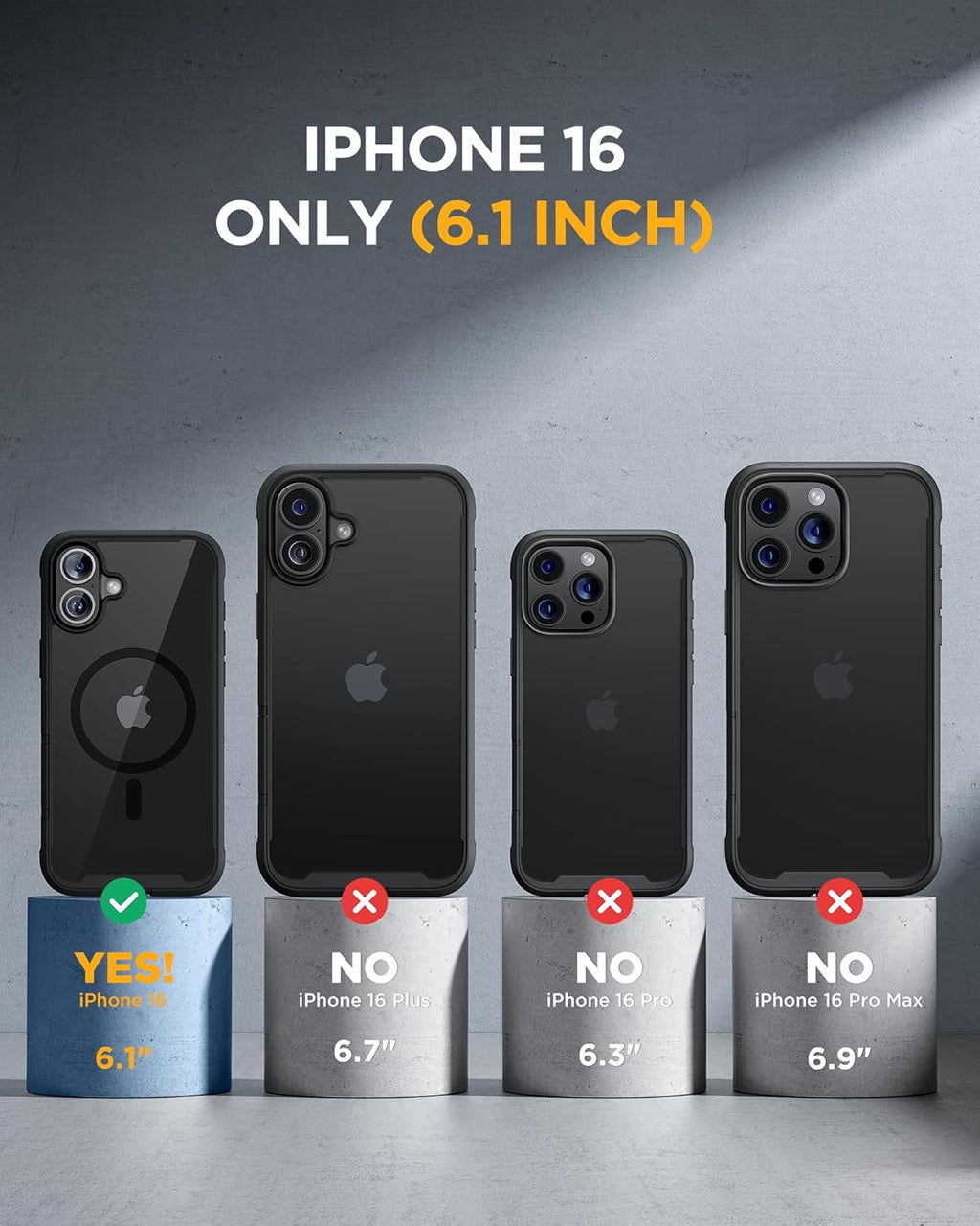 iPhone 16 360° Protection Case [Black] : Front Screen + Back Cover + Camera Protector