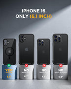 iPhone 16 360° Protection Case [Black] : Front Screen + Back Cover + Camera Protector