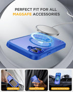 iPhone 16 Plus 360° Protection Case [BLUE] : Front Screen + Back Cover + Camera Protector