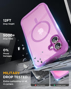 iPhone 16 Plus 360° Protection Case [PINK] : Front Screen + Back Cover + Camera Protector
