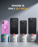 iPhone 16 360° Protection Case [PINK] : Front Screen + Back Cover + Camera Protector