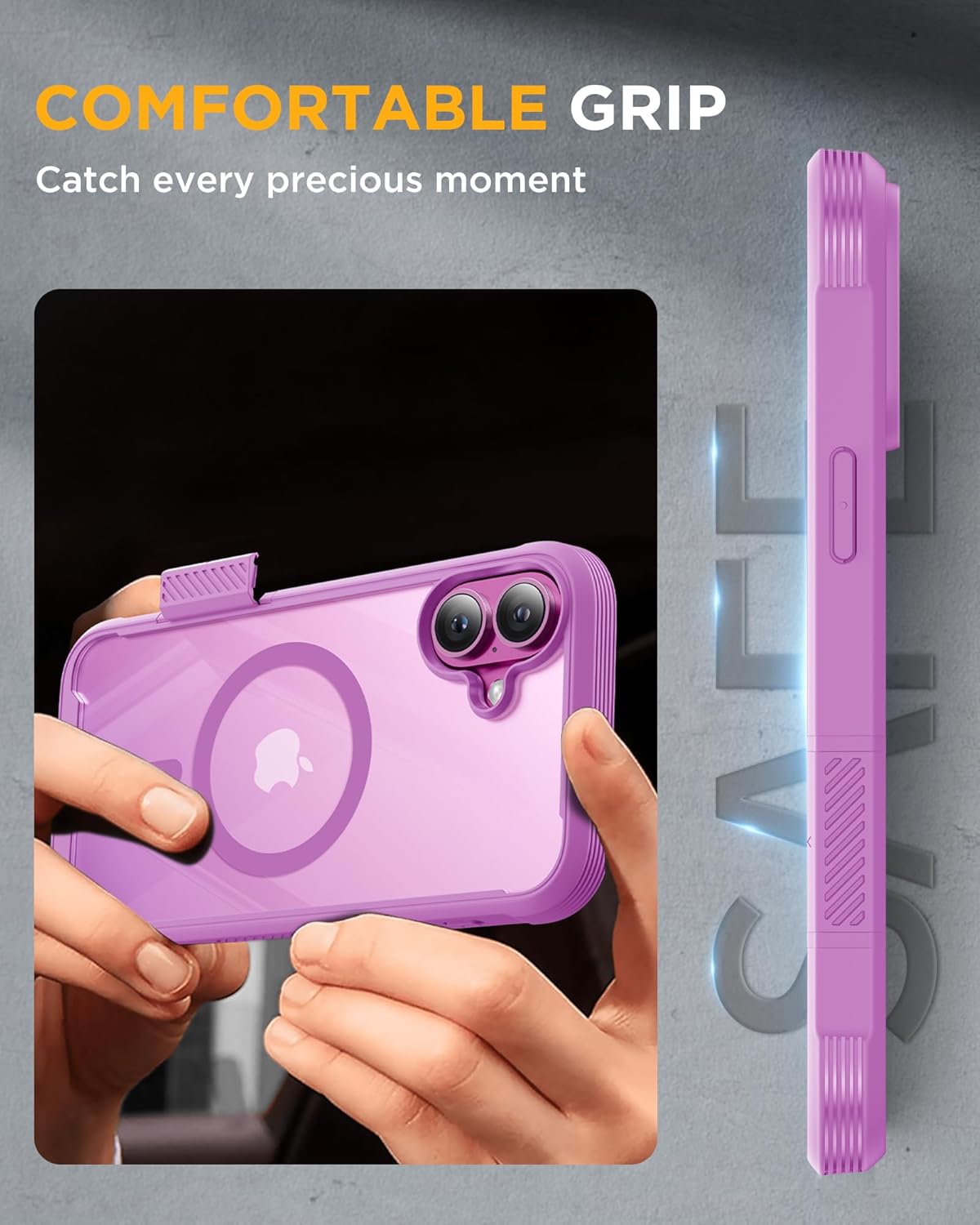 iPhone 16 360° Protection Case [PINK] : Front Screen + Back Cover + Camera Protector