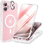 iPhone 16 360° Protection Case [MATTE CLEAR] : Front Screen + Back Cover + Camera Protector
