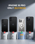 iPhone 16 Pro 360° Protection Case [CLEAR] : Front Screen + Back Cover + Camera Protector