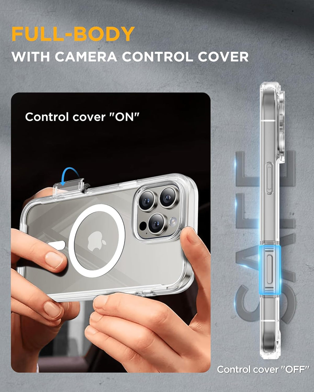 iPhone 16 Pro 360° Protection Case [CLEAR] : Front Screen + Back Cover + Camera Protector