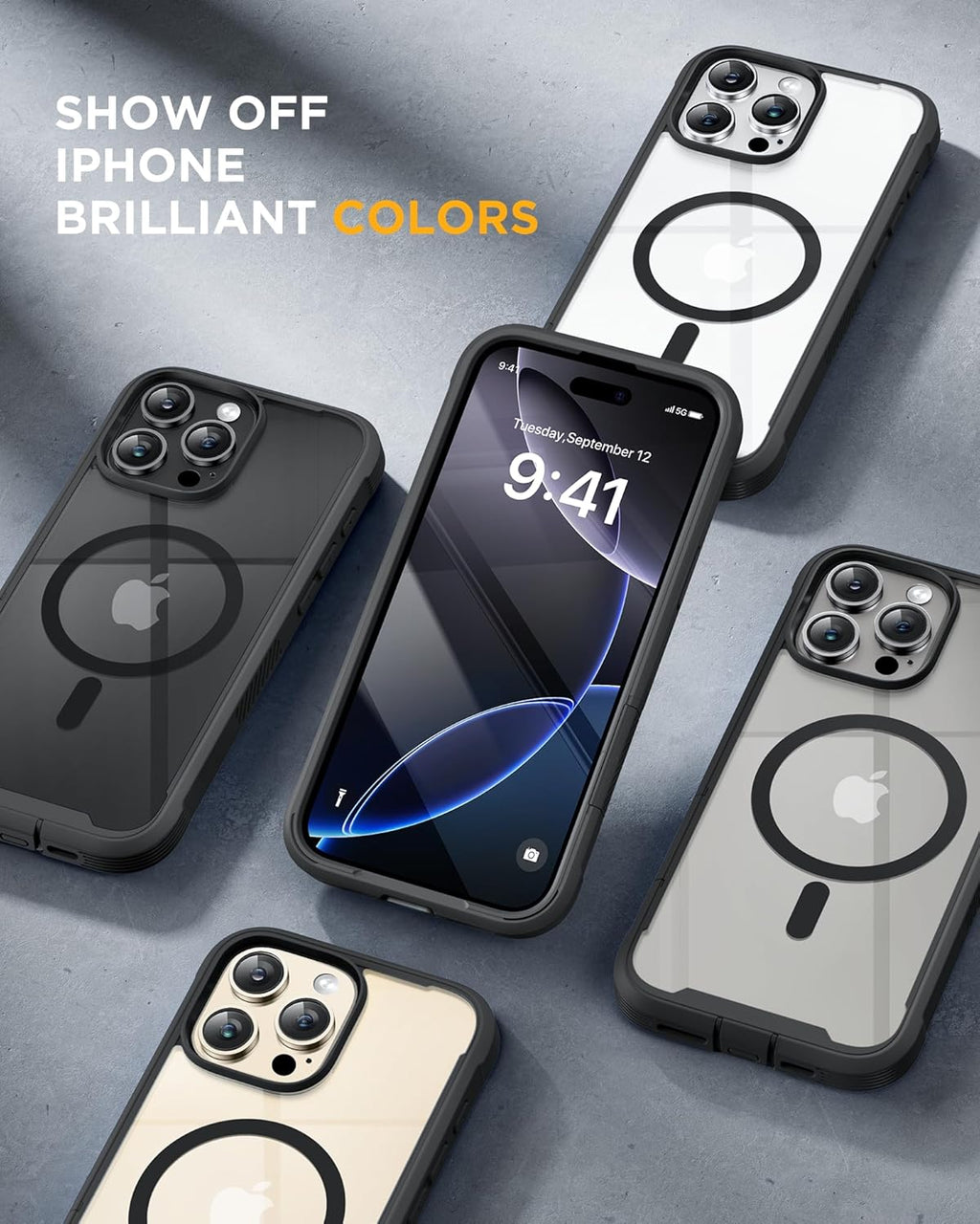 iPhone 16 Pro Max 360° Protection Case [BLACK] : Front Screen + Back Cover + Camera Protector