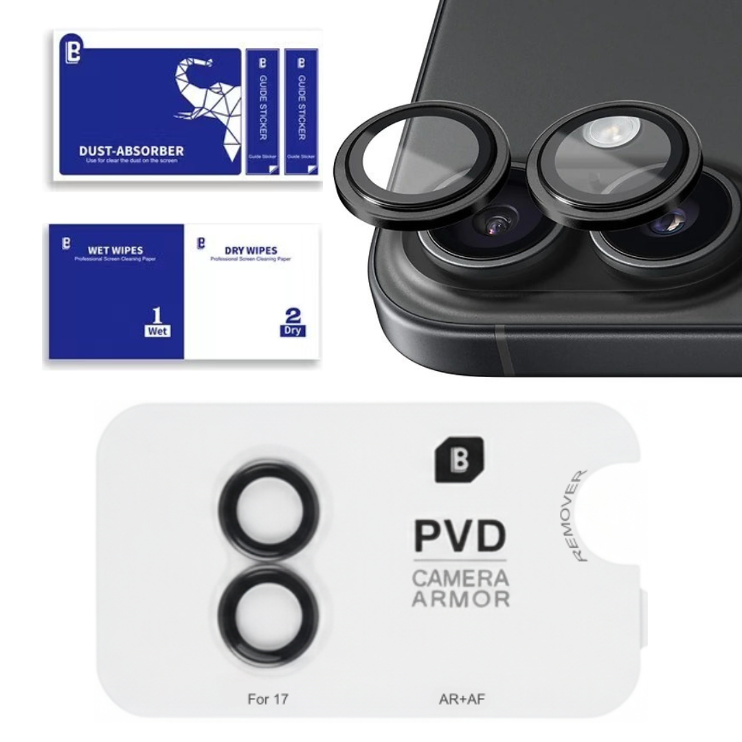 iPhone 17 Series : PVD Stainless Steel | Sapphire Glass Camera Rings | PVD