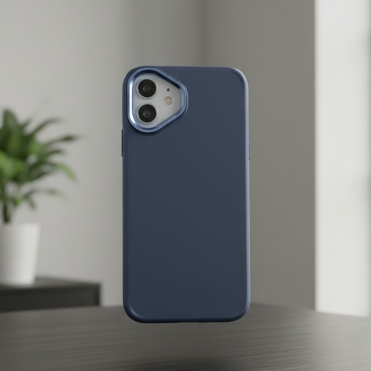 iPhone 17 Series: Matte Skin Sold Case with Camera Kickstand