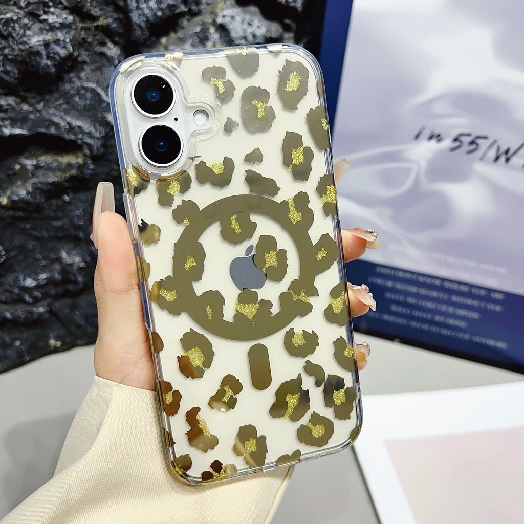 iPhone 17 Series : Chrome Leopard Print Case for Her
