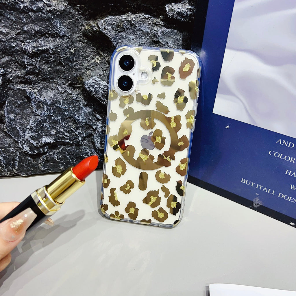 iPhone 17 Series : Chrome Leopard Print Case for Her
