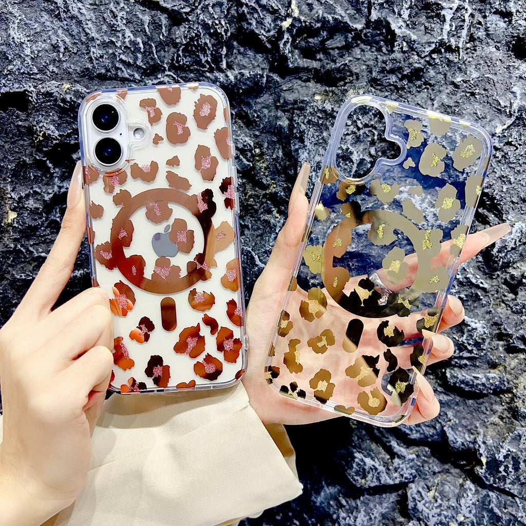 iPhone 17 Series : Chrome Leopard Print Case for Her