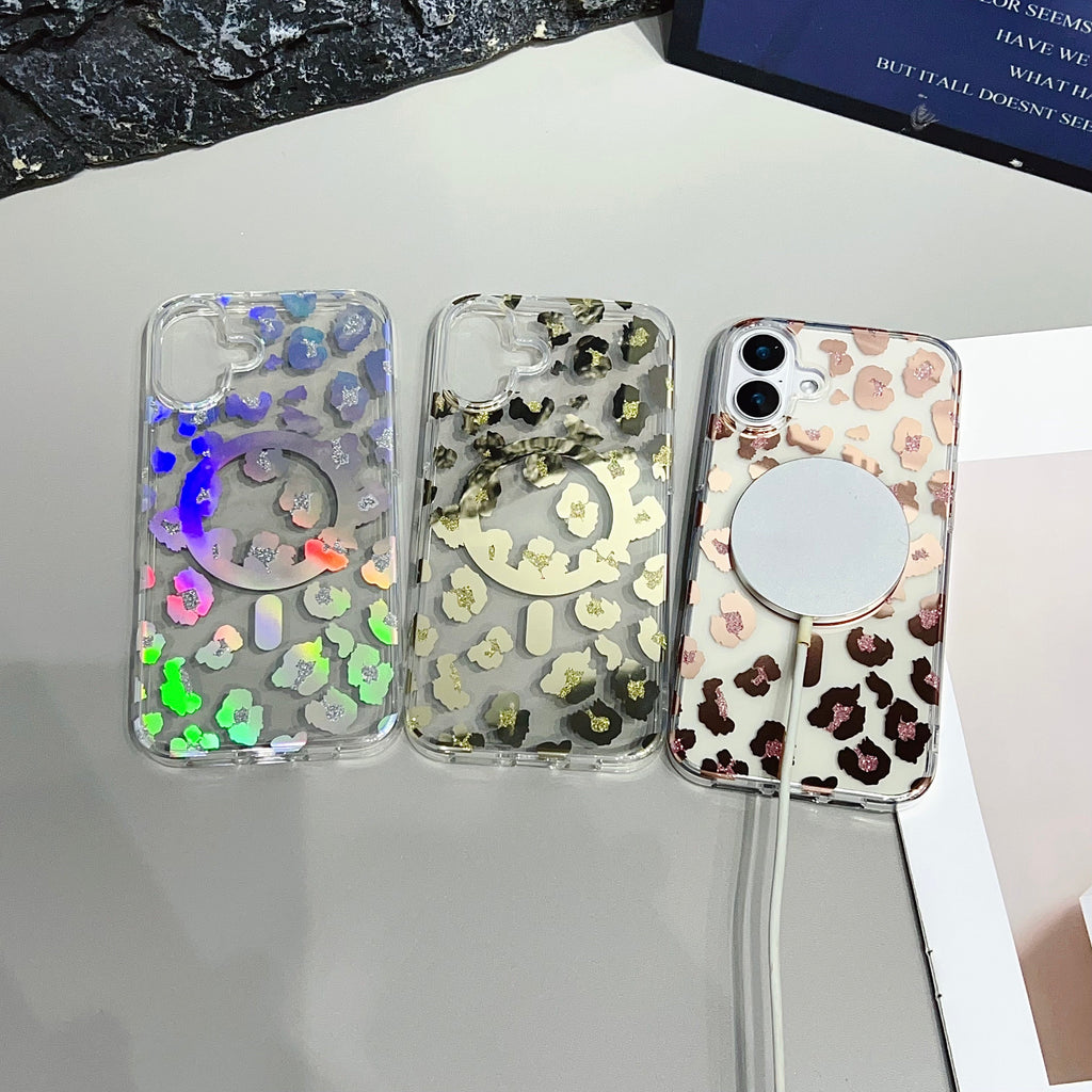 iPhone 17 Series : Chrome Leopard Print Case for Her