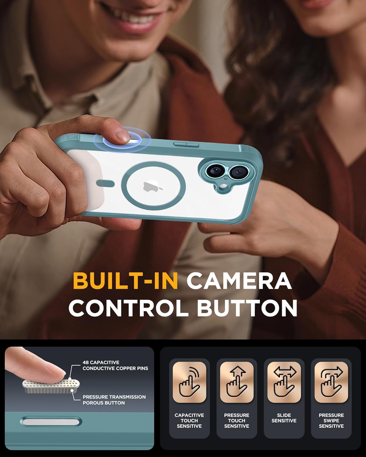 iPhone 17 360° Protection Case [GREEN] : Front Screen + Back Cover + Camera Protection Inbuilt