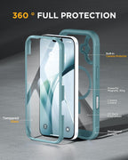 iPhone 17 360° Protection Case [GREEN] : Front Screen + Back Cover + Camera Protection Inbuilt