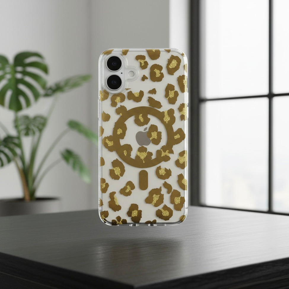 iPhone 17 Series : Chrome Leopard Print Case for Her