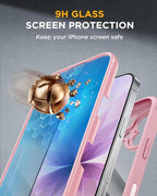 iPhone 17 360° Protection Case [PINK] : Front Screen + Back Cover + Camera Protection Inbuilt