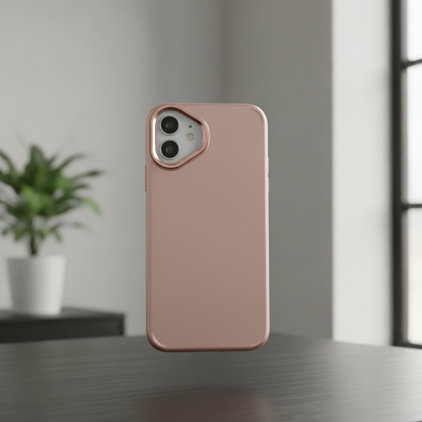 iPhone 17 Series: Matte Skin Sold Case with Camera Kickstand