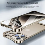 iPhone 17 Series: Minimalist Titanium Metal Bumper Case