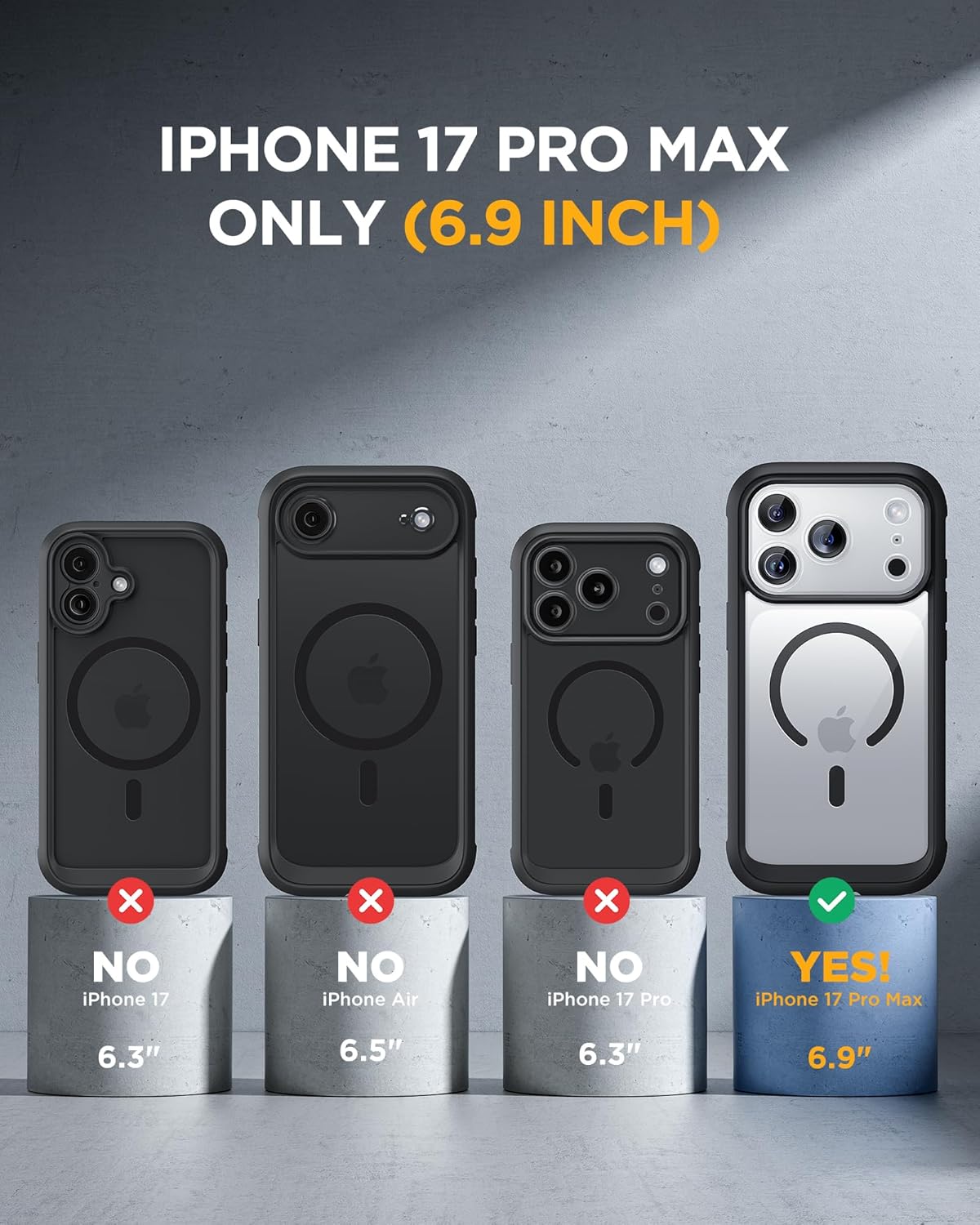 iPhone 17 Pro Max 360° Protection Case [BLACK] : Front Screen + Back Cover + Camera Protection Inbuilt