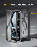 iPhone 17 Pro 360° Protection Case [BLACK] : Front Screen + Back Cover + Camera Protection Inbuilt
