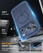 iPhone 17 Pro 360° Protection Case [BLUE] : Front Screen + Back Cover + Camera Protection Inbuilt
