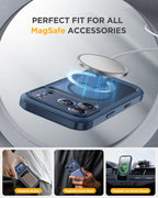 iPhone 17 Pro Max 360° Protection Case [BLUE] : Front Screen + Back Cover + Camera Protection Inbuilt