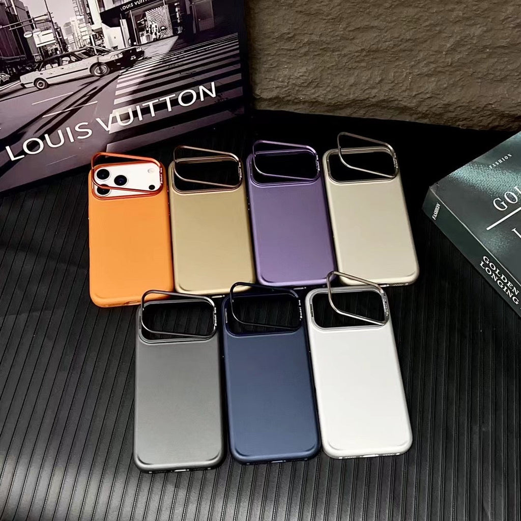 iPhone 17 Series: Matte Skin Sold Case with Camera Kickstand