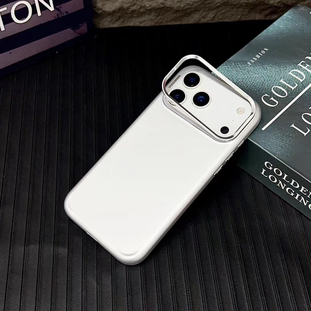 iPhone 17 Series: Matte Skin Sold Case with Camera Kickstand