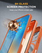 iPhone 17 Pro Max 360° Protection Case [ORANGE] : Front Screen + Back Cover + Camera Protection Inbuilt