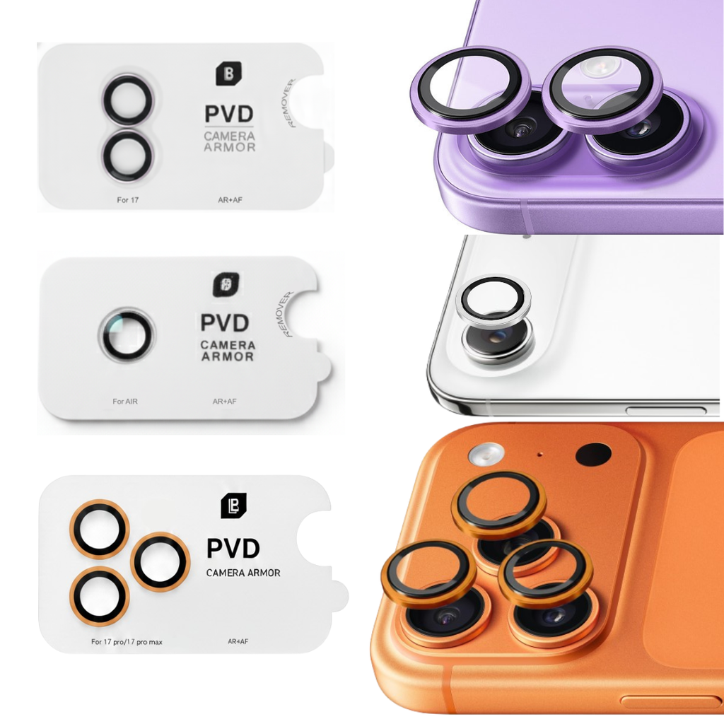 iPhone 17 Series : PVD Stainless Steel | Sapphire Glass Camera Rings | PVD