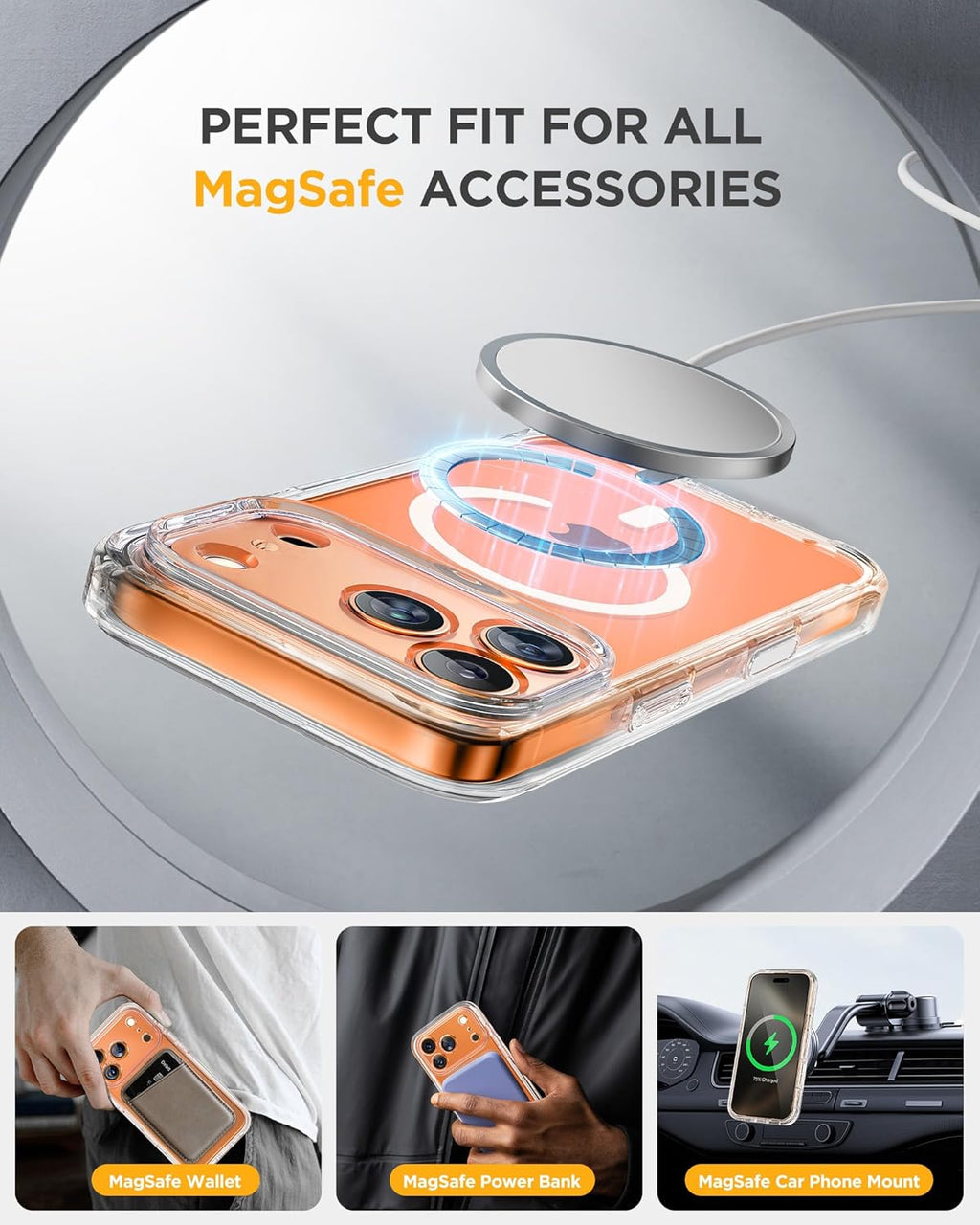 iPhone 17 Pro Max 360° Protection Case [CLEAR] : Front Screen + Back Cover + Camera Protection Inbuilt
