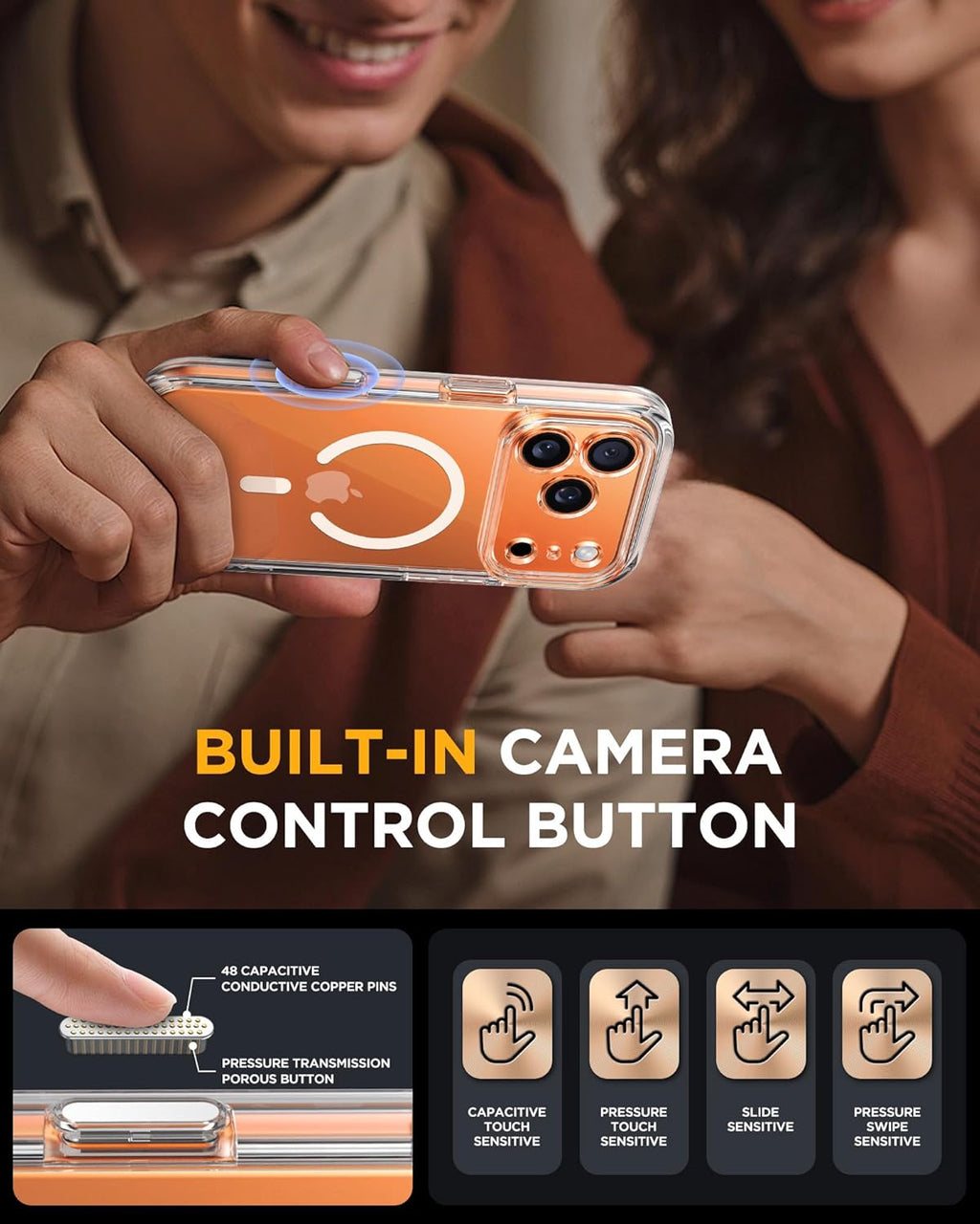 iPhone 17 Pro Max 360° Protection Case [CLEAR] : Front Screen + Back Cover + Camera Protection Inbuilt