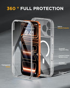 iPhone 17 Pro 360° Protection Case [CLEAR] : Front Screen + Back Cover + Camera Protection Inbuilt