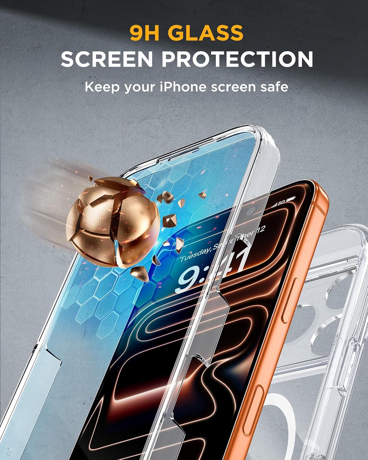 iPhone 17 Pro 360° Protection Case [CLEAR] : Front Screen + Back Cover + Camera Protection Inbuilt