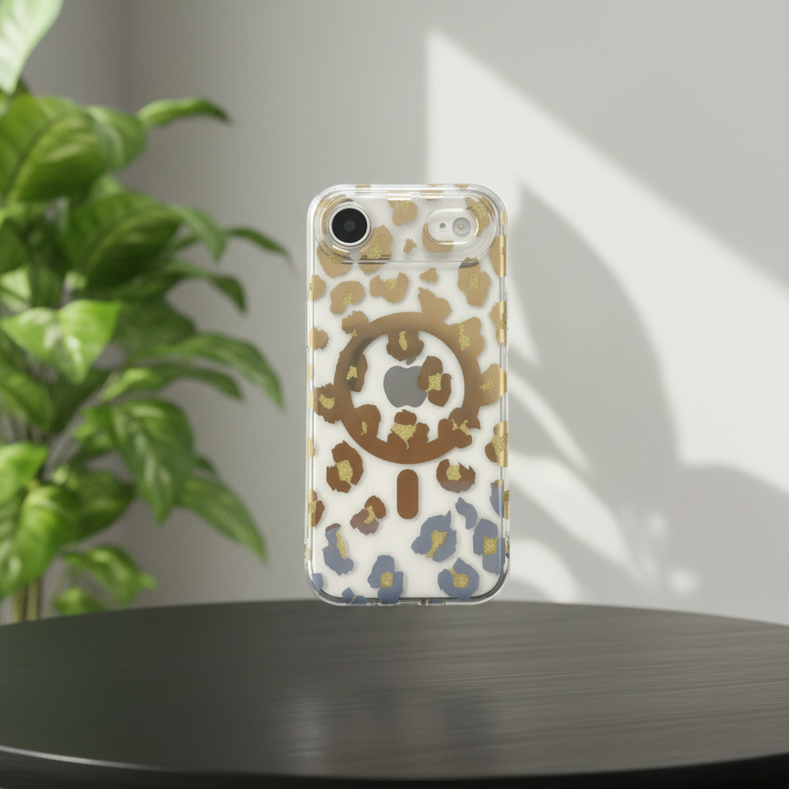 iPhone 17 Series : Chrome Leopard Print Case for Her